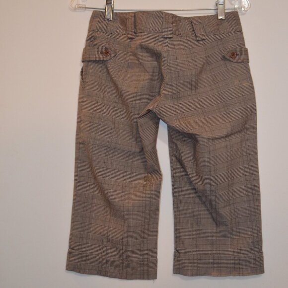 FCNY Midi Shorts Grey Plaid Formal Dress Pants Polyester-Rayon-Spandex Pockets S - Picture 2 of 7